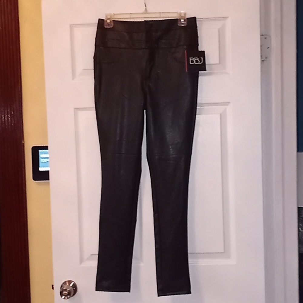Black leather like pants